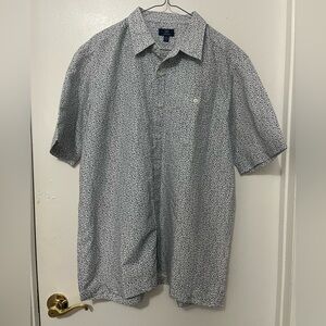 George Black and White Floral Men Shirt. Size Large